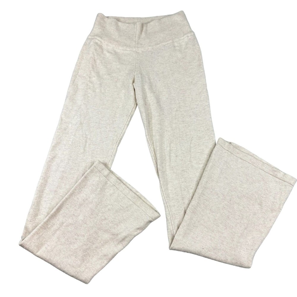 MY MUM MADE IT Size S/M White Cream Ribbed Wool Blend Flare Leg Pants